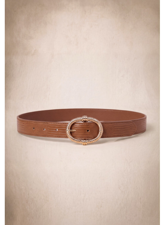 CEINTURE CUIR - MIMISAN - CAMEL